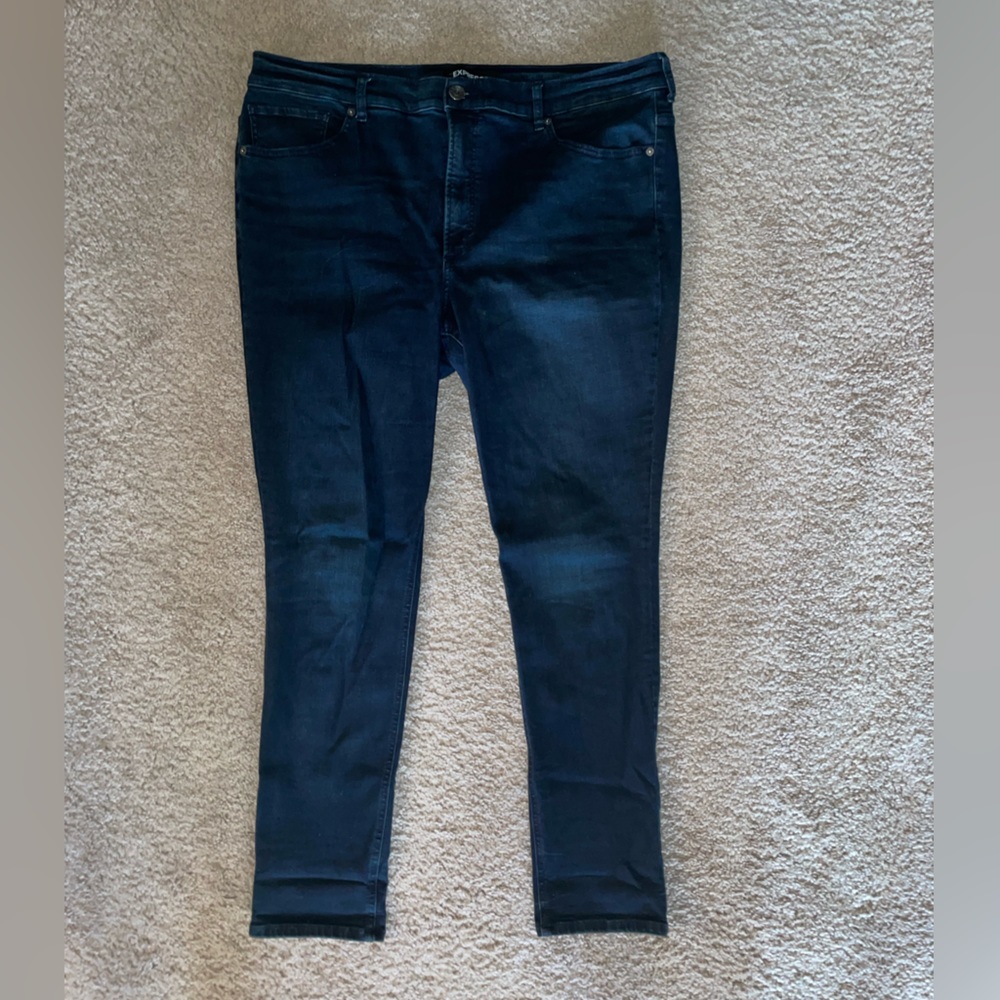Express Dark Wash Denim Perfect High Rise Jean Legging